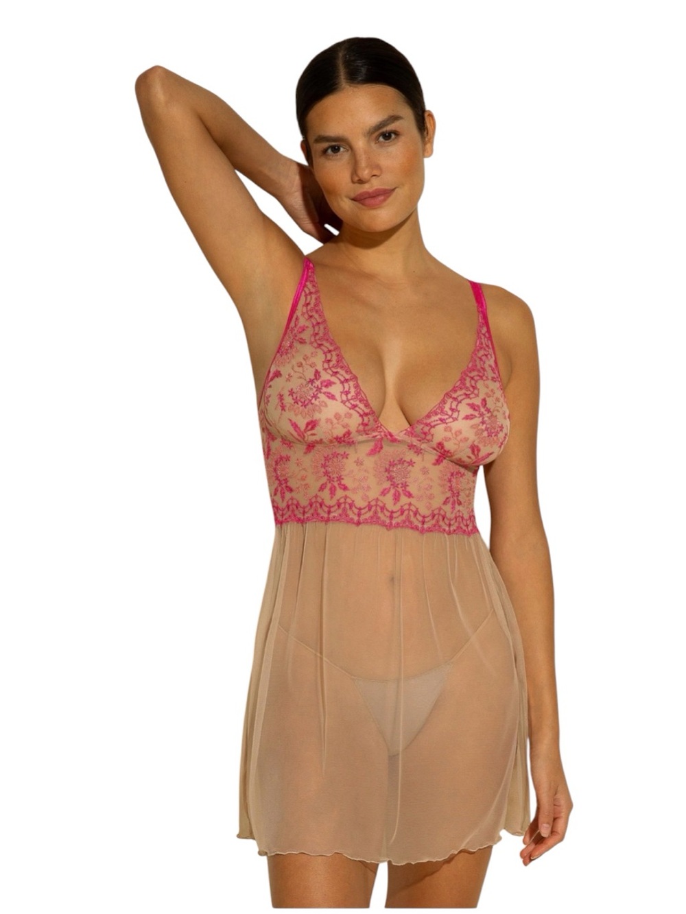 NWT Cosabella Ushuaya Chemise Flori Pink Lace Babydoll Nightgown S Retail  $315